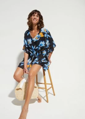 Sukienka tunikowa plażowa z szyfonu bonprix
