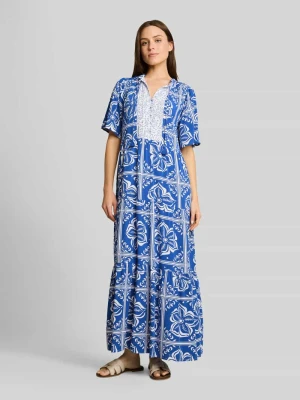 Sukienka tunikowa w kroju loose fit z wiskozy Tom Tailor Królewski niebieski