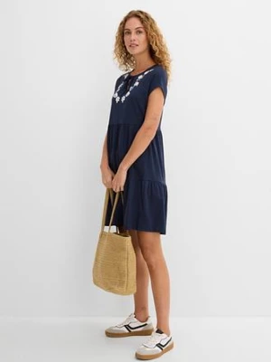 Sukienka tunikowa z bawełny, krótki rękaw bonprix