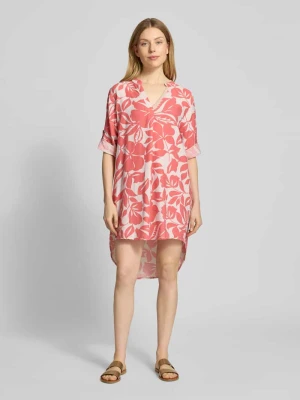 Sukienka tunikowa z przedłużonym tyłem i kołnierzem z lamówką ZABAIONE