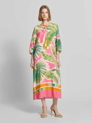 Sukienka tunikowa z wiskozy z kołnierzem z lamówką i detale z chwostami Emily Van den Bergh