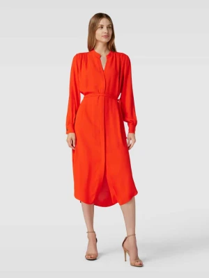 Sukienka tunikowa z wiskozy z wiązanym paskiem model ‘Dibanorah’ Boss