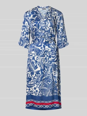 Sukienka tunikowa z wiskozy z wiązanym paskiem WHITE LABEL