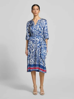 Sukienka tunikowa z wiskozy z wiązanym paskiem WHITE LABEL