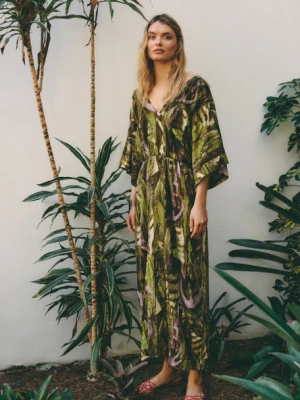 Sukienka typu kimono z tropikalnym printem Greenpoint