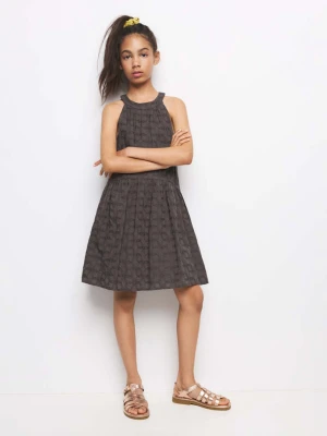 Sukienka w haftowane kwiaty czekoladowy - Dzieci - lata - MANGO KIDS