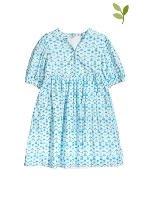 Marc O'Polo Junior Sukienka w kolorze biało-błękitnym rozmiar: 104/110