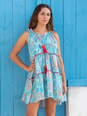 Isla Bonita by SIGRIS Sukienka w kolorze błękitnym ze wzorem rozmiar: XL
