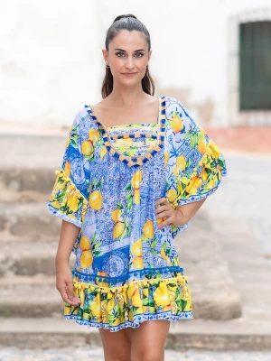 Isla Bonita by SIGRIS Sukienka w kolorze niebiesko-żółtym rozmiar: XL