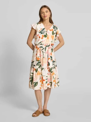 Sukienka w kopertowym stylu o długości do kolan z wiązanym paskiem model ‘Ta44ormina’ ZABAIONE