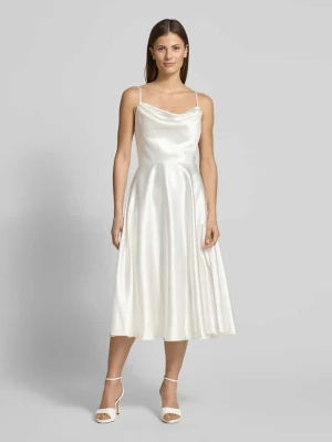 Sukienka w kroju regular fit z satyny z obszyciem koronką luxuar