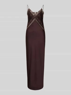 Sukienka w kroju slim fit z dodatkiem wiskozy Stefanel Czekoladowy