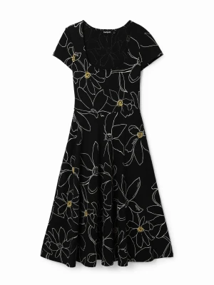 Sukienka w kwiaty w stylu arty Desigual