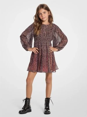 Sukienka w metaliczny nadruk w lamparcie cętki Michael Kors Kids