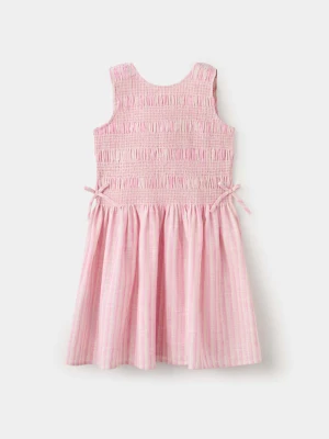 Sukienka w paski z wiązaniem różowy - Dzieci - lata - MANGO KIDS
