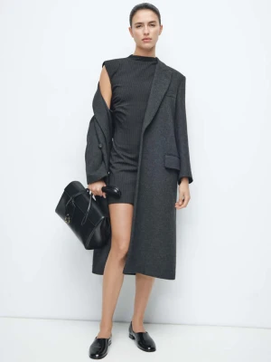 Sukienka w prążki z wycięciami szary - Kobieta - - MANGO