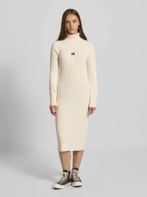 Sukienka wąska z dzianiny z czystej bawełny Tommy Jeans Biały