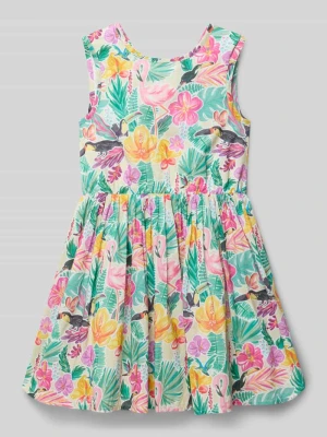 Sukienka we wzór na całej powierzchni z okrągłym dekoltem DANAMADE