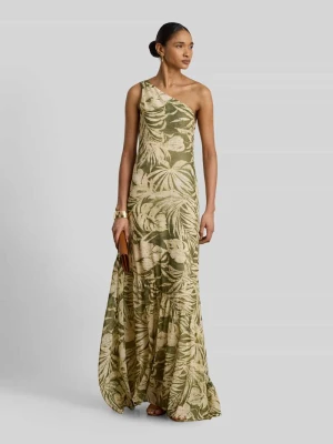 Sukienka wieczorowa na jedno ramię z falbanami Lauren Ralph Lauren