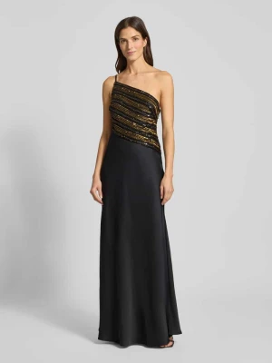 Sukienka wieczorowa o kroju na jedno ramię z perełkami i cekinami Lauren Ralph Lauren