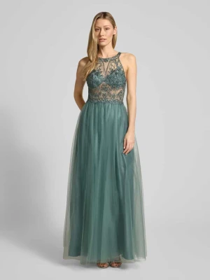Sukienka wieczorowa o kroju regular fit w półtransparentnym designie Laona