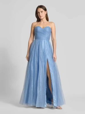 Sukienka wieczorowa o kroju regular fit z błyszczącej siateczki Mascara