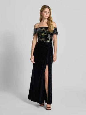 Sukienka wieczorowa o kroju regular fit z cekinowym obszyciem Adrianna Papell