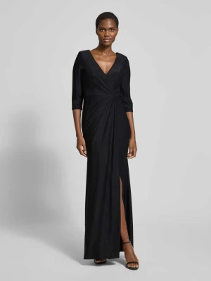 Sukienka wieczorowa o kroju regular fit z dekoltem w serek Unique