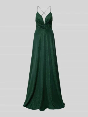 Sukienka wieczorowa o kroju regular fit z efektem błyszczącym luxuar