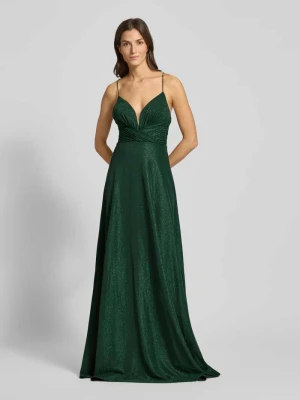 Sukienka wieczorowa o kroju regular fit z efektem błyszczącym luxuar