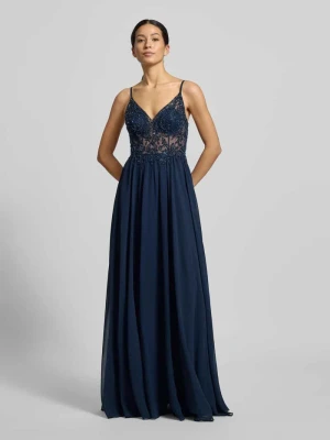 Sukienka wieczorowa o kroju regular fit z kwiatowym obszyciem z koronki Jake*s Cocktail