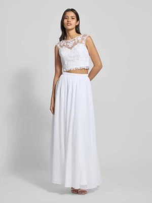 Sukienka wieczorowa o kroju regular fit z kwiatowym obszyciem z koronki Laona