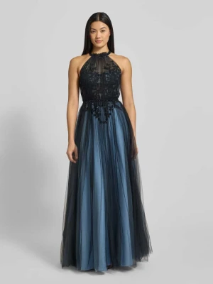 Sukienka wieczorowa o kroju regular fit z obszyciem z koronki Mascara