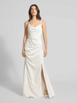 Sukienka wieczorowa o kroju regular fit z ozdobną kokardą luxuar