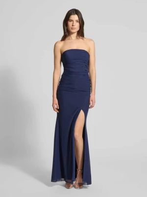 Sukienka wieczorowa o kroju regular fit z rozcięciem luxuar