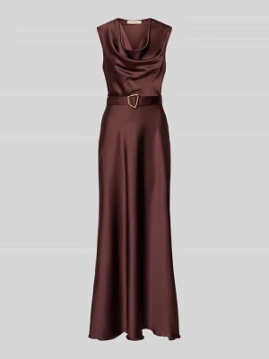 sukienka wieczorowa o kroju regular fit z satyny RINASCIMENTO