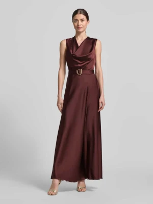 sukienka wieczorowa o kroju regular fit z satyny RINASCIMENTO