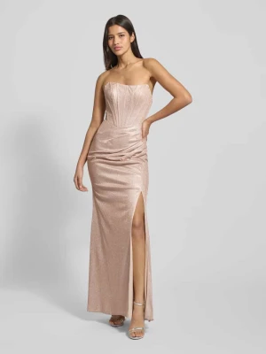 Sukienka wieczorowa o kroju slim fit z błyszczącej siateczki Unique