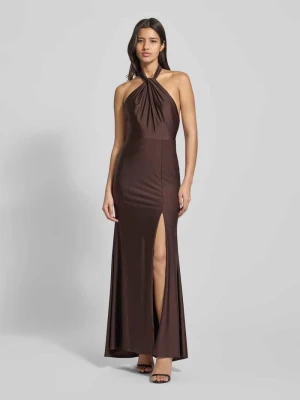 Sukienka wieczorowa o kroju slim fit z dekoltem na plecach Laona