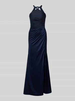 Sukienka wieczorowa o kroju slim fit z marszczeniami luxuar