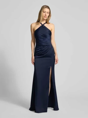 Sukienka wieczorowa o kroju slim fit z marszczeniami luxuar