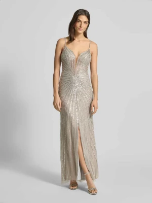 Sukienka wieczorowa o kroju slim fit z obszyciem ozdobnymi kamieniami na całej powierzchni Hey Kyla