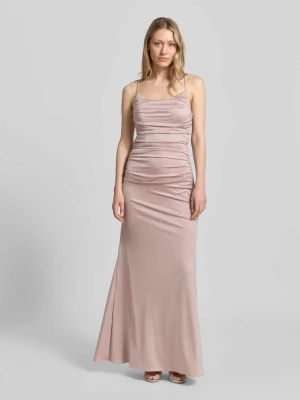 sukienka wieczorowa o kroju slim fit z satyny Laona Różowy