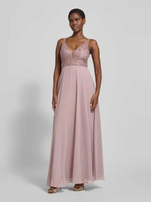 Sukienka wieczorowa obszyta ozdobnymi kamieniami Laona