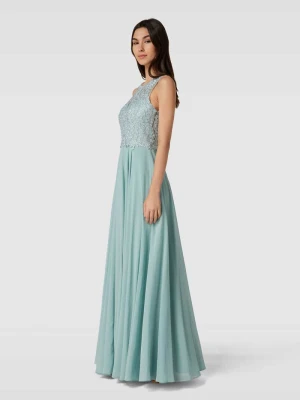 Sukienka wieczorowa obszyta ozdobnymi kamieniami luxuar