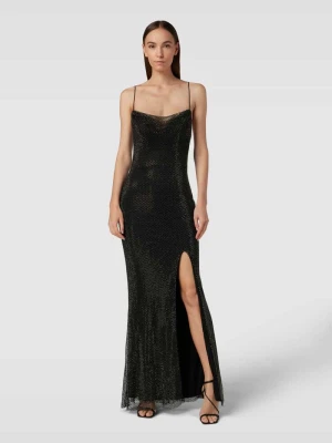 Sukienka wieczorowa obszyta ozdobnymi kamieniami luxuar