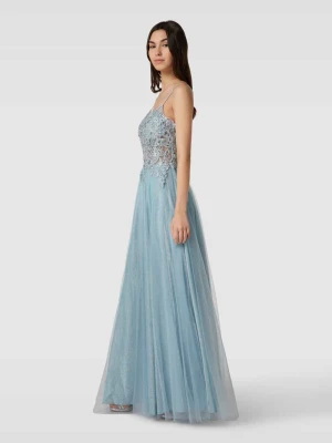 Sukienka wieczorowa obszyta perełkami luxuar