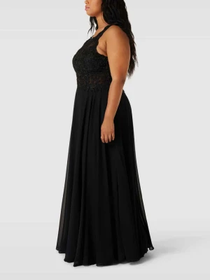 Sukienka wieczorowa PLUS SIZE z kwiatowymi haftami My Mascara Curves