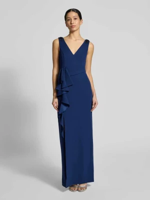 sukienka wieczorowa z obszyciem falbanami Adrianna Papell