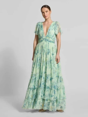 Sukienka wieczorowa w kroju regular fit z falbankami Lace & Beads